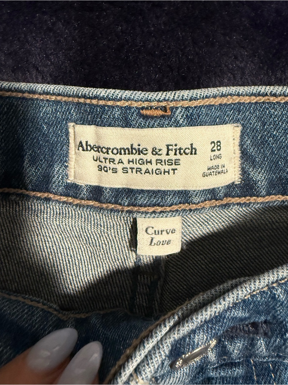 Abercrombie & Fitch Curve Love Ultra High Rise 90's Straight Jeans